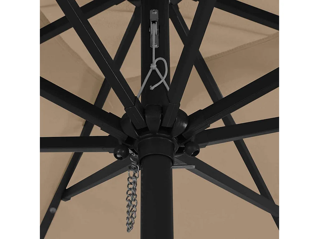 Parasol de jardin-Parasol d'extérieur Taupe et Noir 295 x 295 x 245 cm