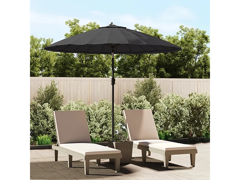Parasol d'extérieur | Parasol de jardin avec mât en aluminium 270 cm noir