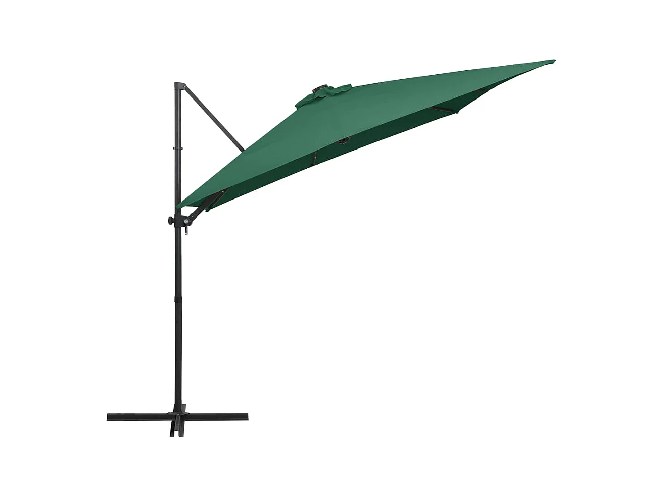 Parasol de jardin-Parasol d'extérieur en porte-à-faux lumières LED et mât en acier