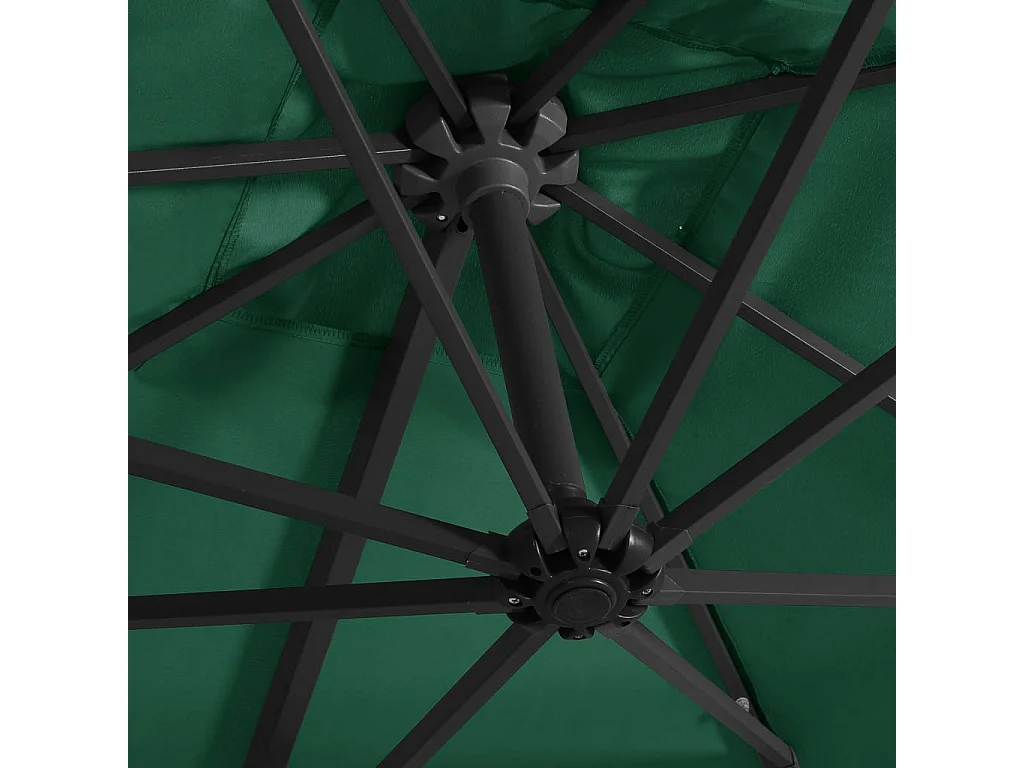 Parasol de jardin-Parasol d'extérieur en porte-à-faux lumières LED et mât en acier