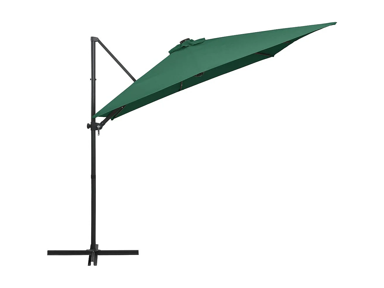 Parasol de jardin-Parasol d'extérieur en porte-à-faux lumières LED et mât en acier