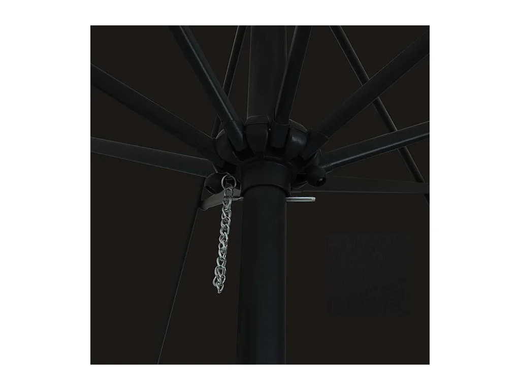 Parasol de jardin-Parasol d'extérieur Noir 395 x 395 x 245 cm Polyester et Acier