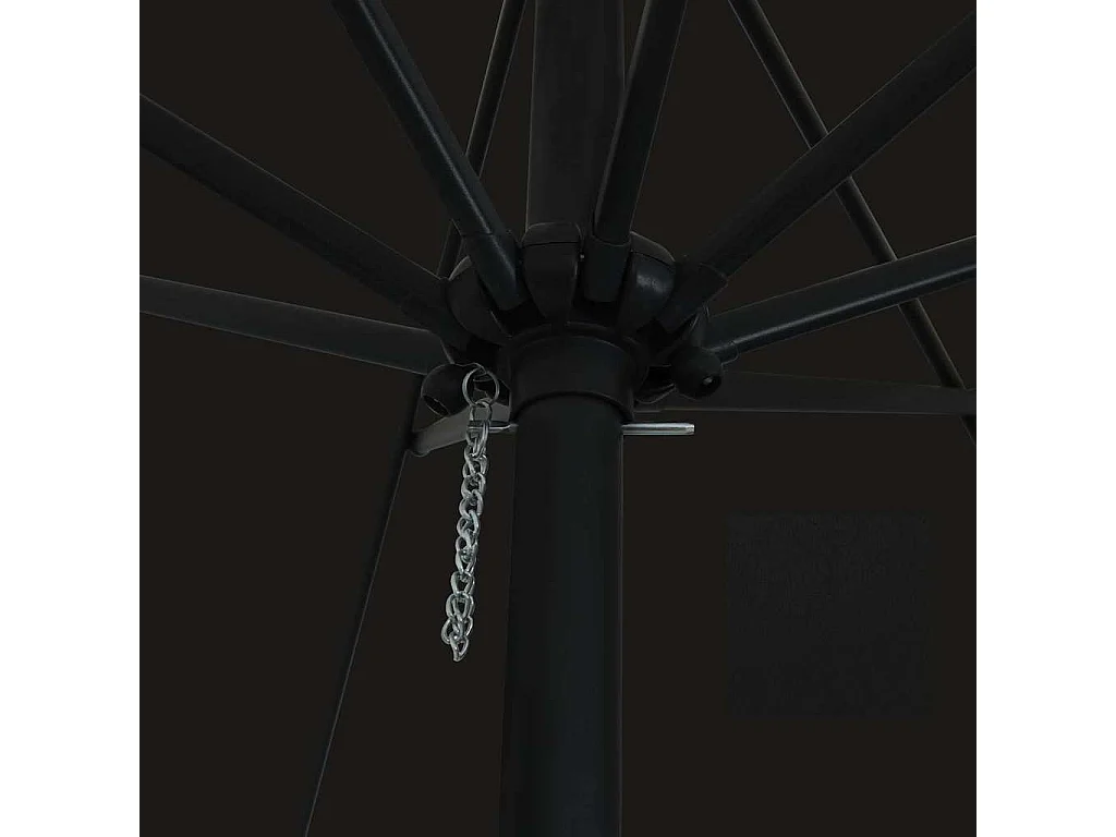 Parasol de jardin-Parasol d'extérieur Noir 395 x 395 x 245 cm Polyester et Acier