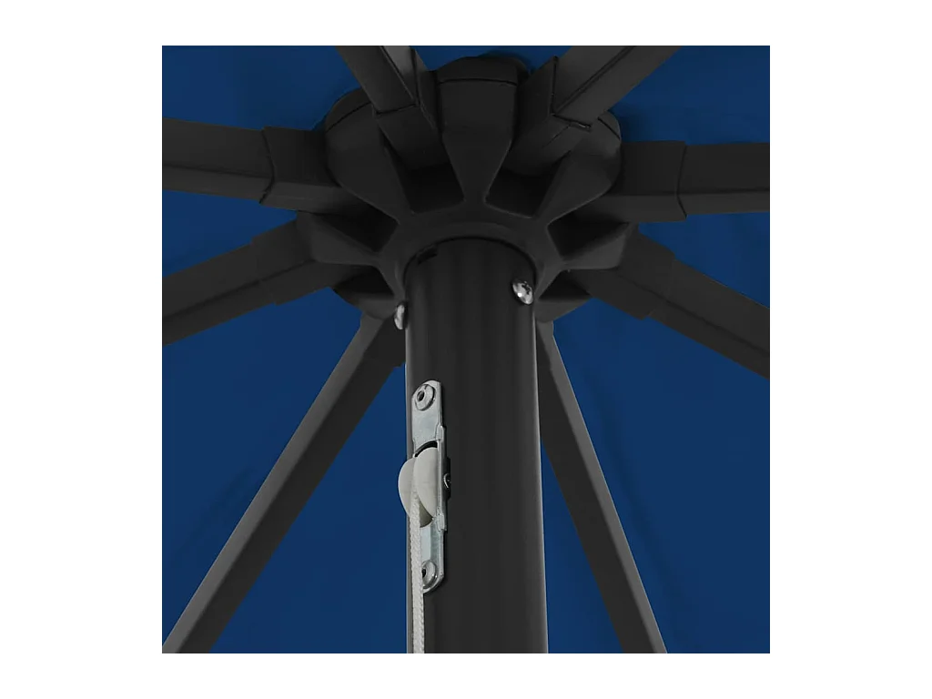 Parasol de jardin-Parasol d'extérieur Bleu et Noir 395 x 395 x 245 cm