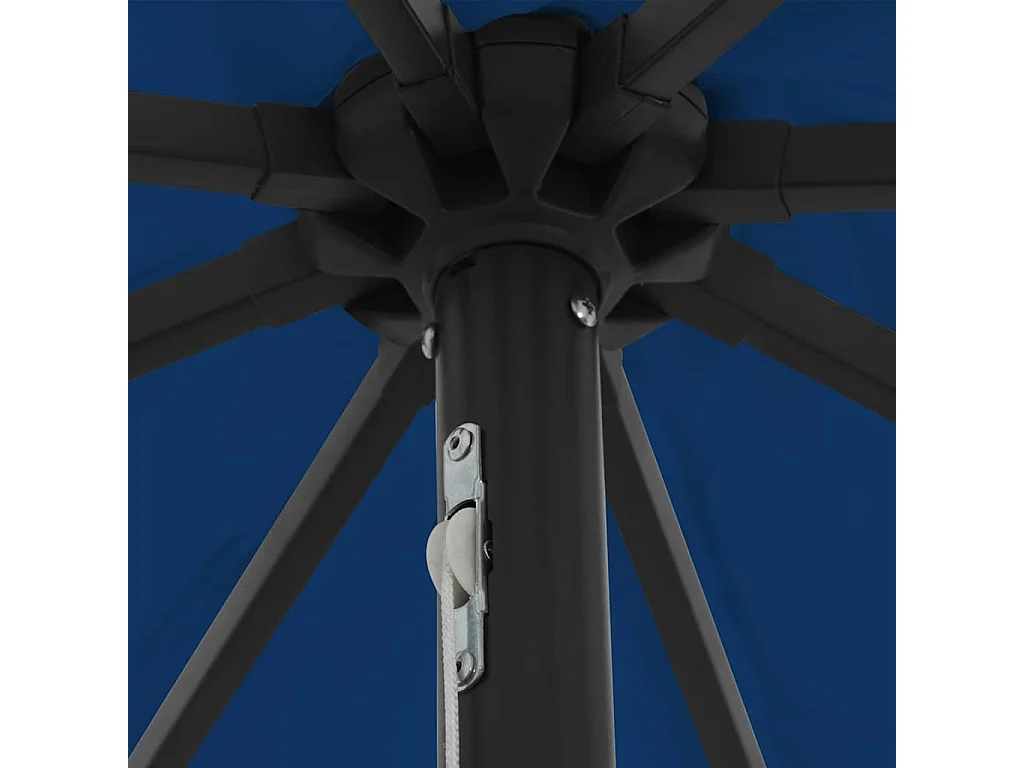 Parasol de jardin-Parasol d'extérieur Bleu et Noir 395 x 395 x 245 cm