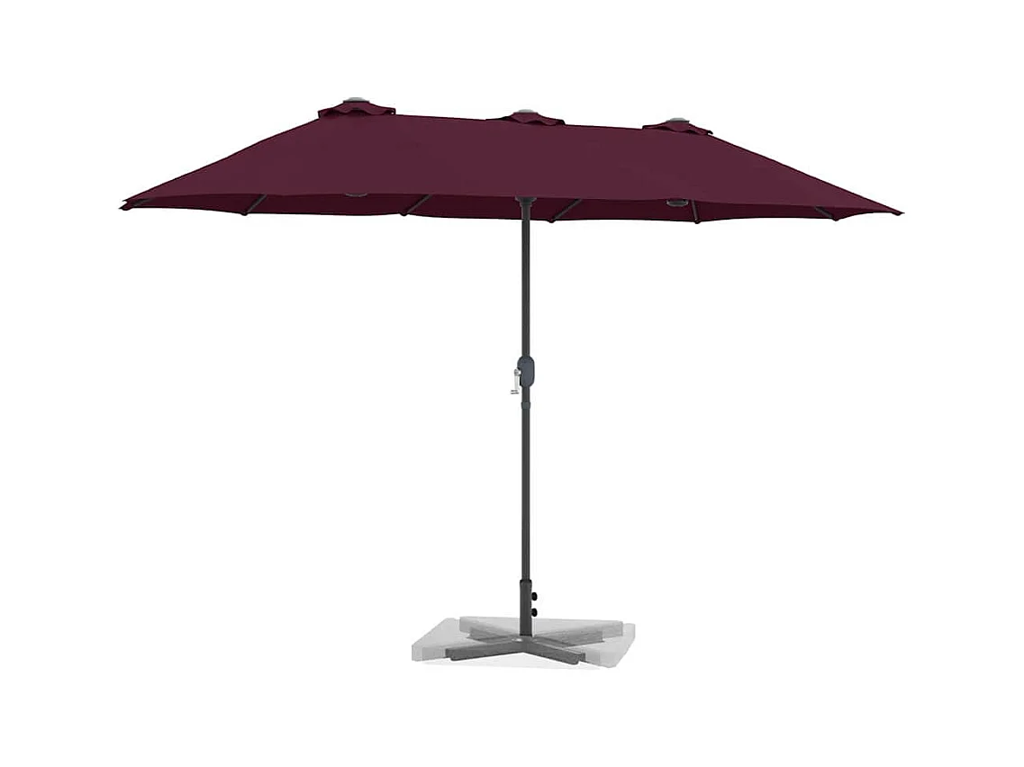 Parasol de jardin-Parasol d'extérieur Rouge bordeaux 370 x 197 x 239 cm