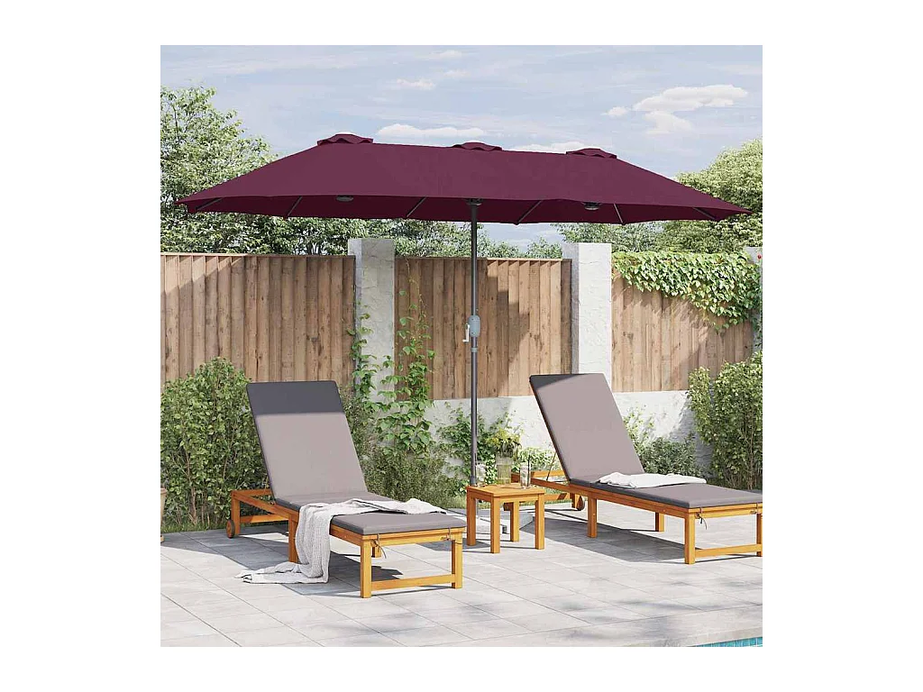Parasol de jardin-Parasol d'extérieur Rouge bordeaux 370 x 197 x 239 cm