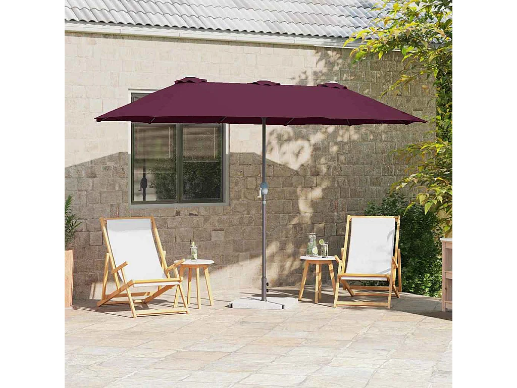 Parasol de jardin-Parasol d'extérieur Rouge bordeaux 370 x 197 x 239 cm