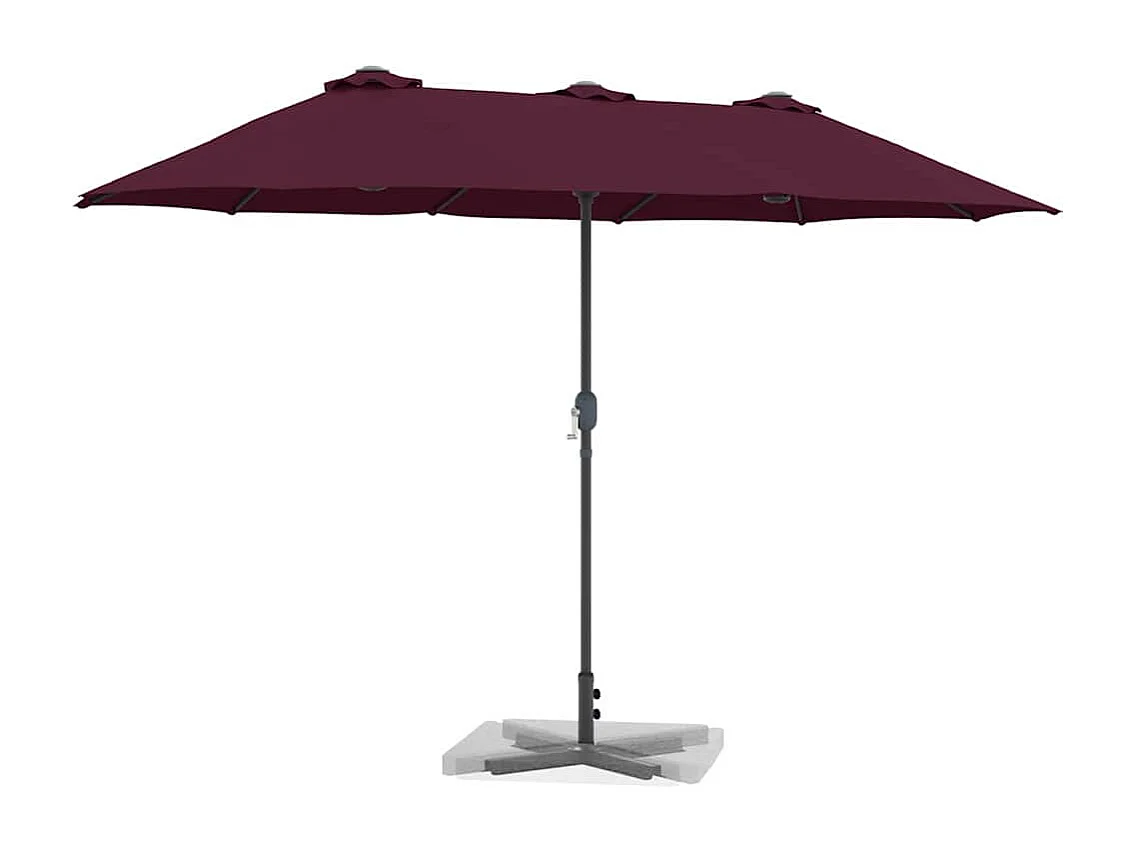 Parasol de jardin-Parasol d'extérieur Rouge bordeaux 370 x 197 x 239 cm