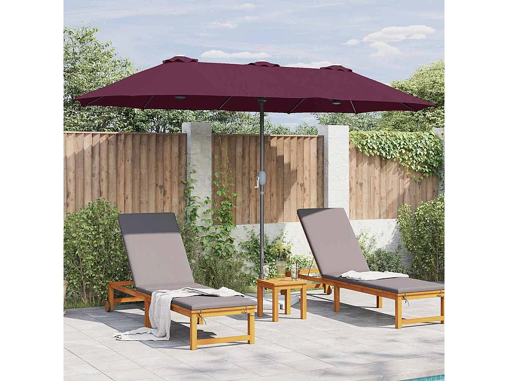 Parasol de jardin-Parasol d'extérieur Rouge bordeaux 370 x 197 x 239 cm