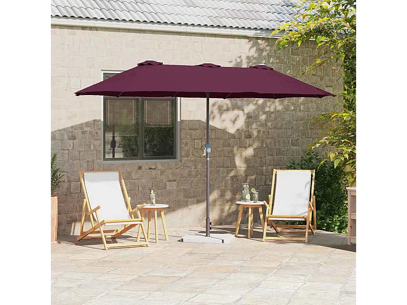 Parasol de jardin-Parasol d'extérieur Rouge bordeaux 370 x 197 x 239 cm