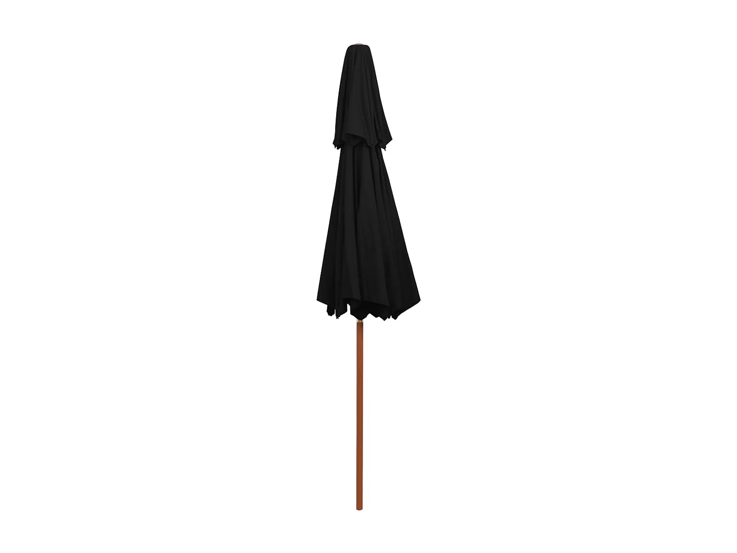 Parasol de jardin à deux étages avec mât en bois noir 270 cm