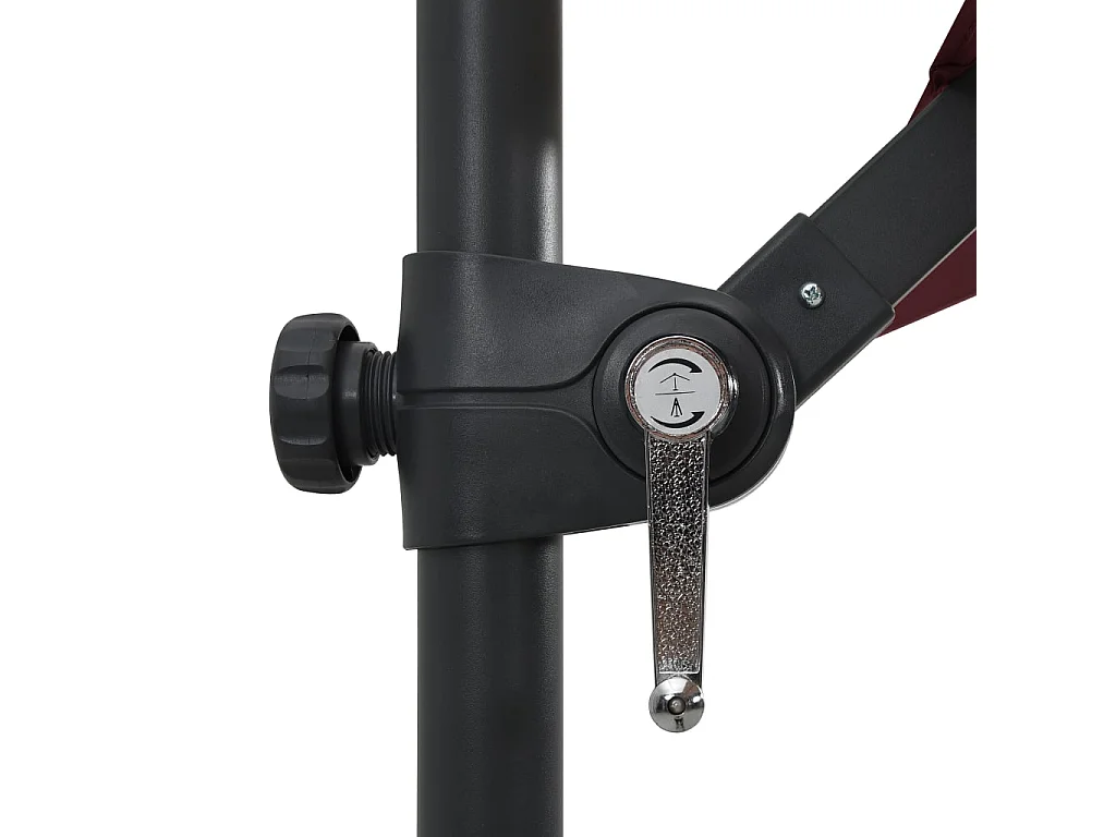 Parasol de jardin-Parasol d'extérieur en porte-à-faux lumières LED rouge bordeaux