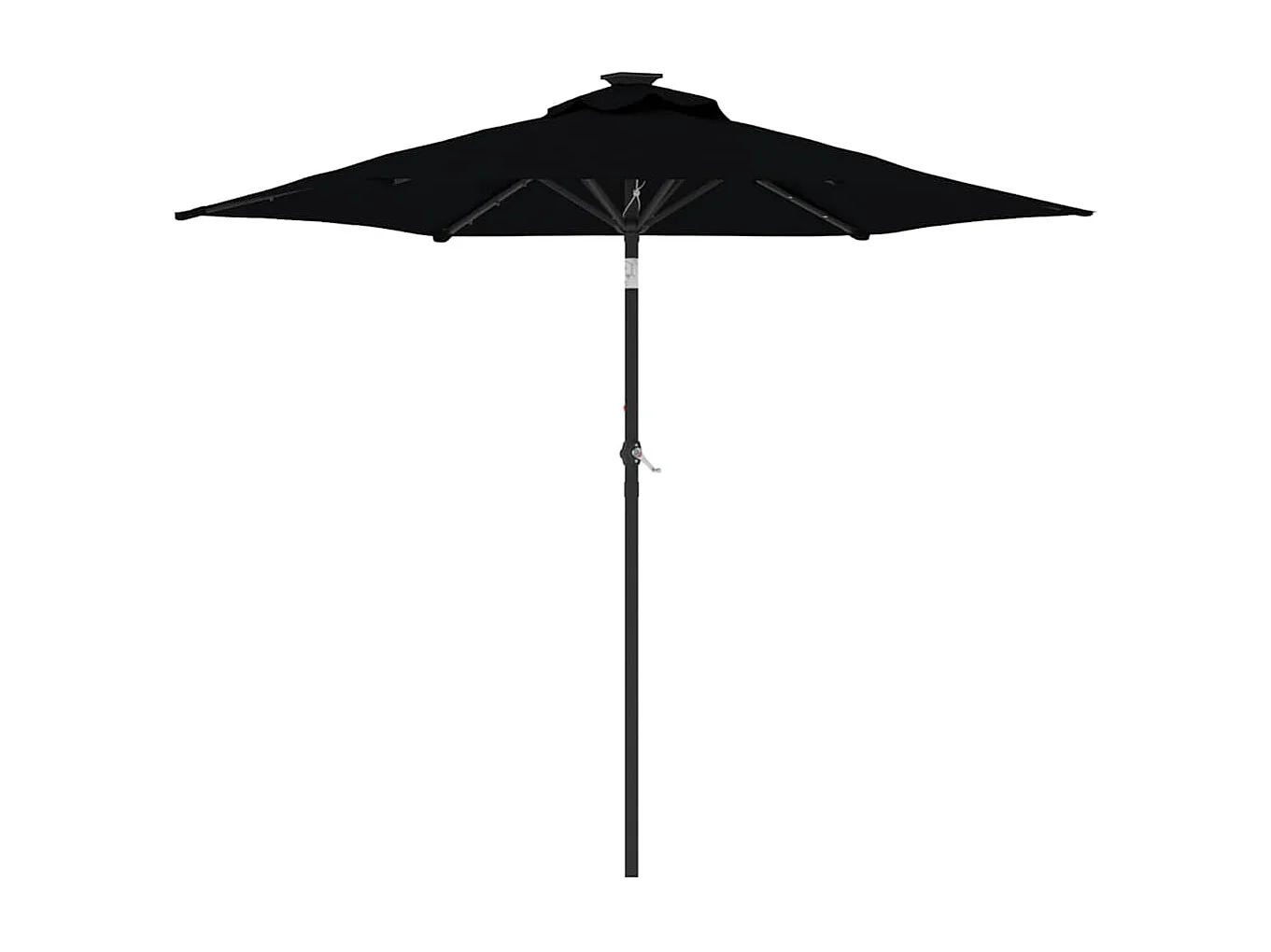 Parasol de jardin-Parasol d'extérieur avec LED mât en acier noir 225x225x212 cm