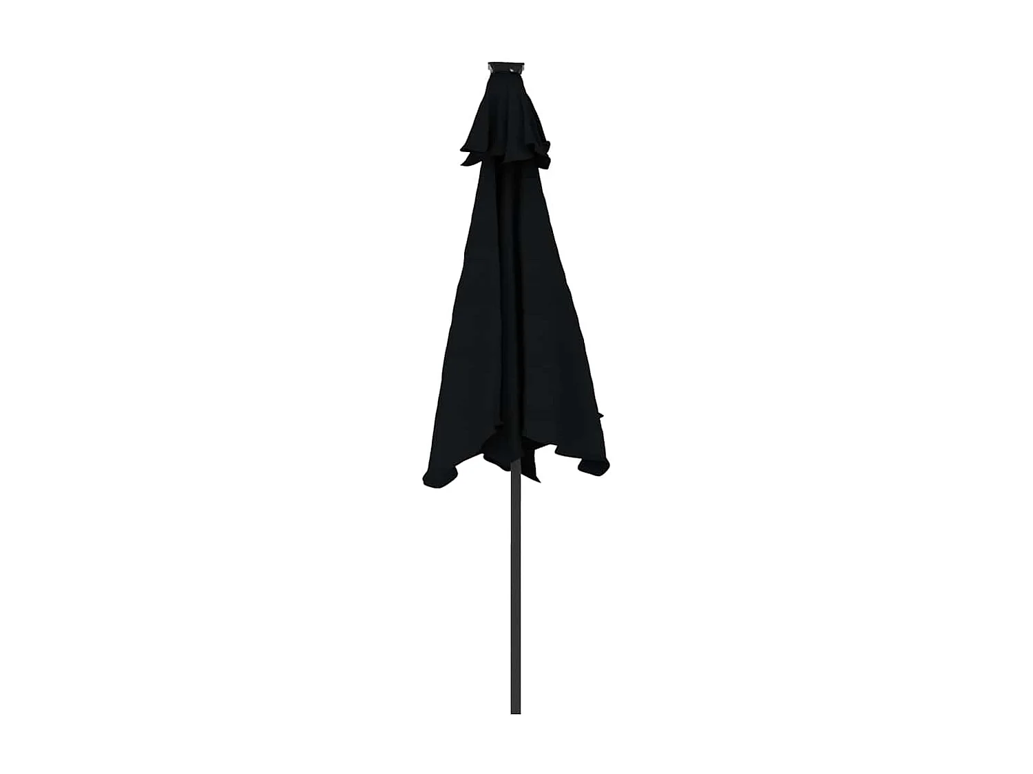 Parasol de jardin-Parasol d'extérieur avec LED mât en acier noir 225x225x212 cm