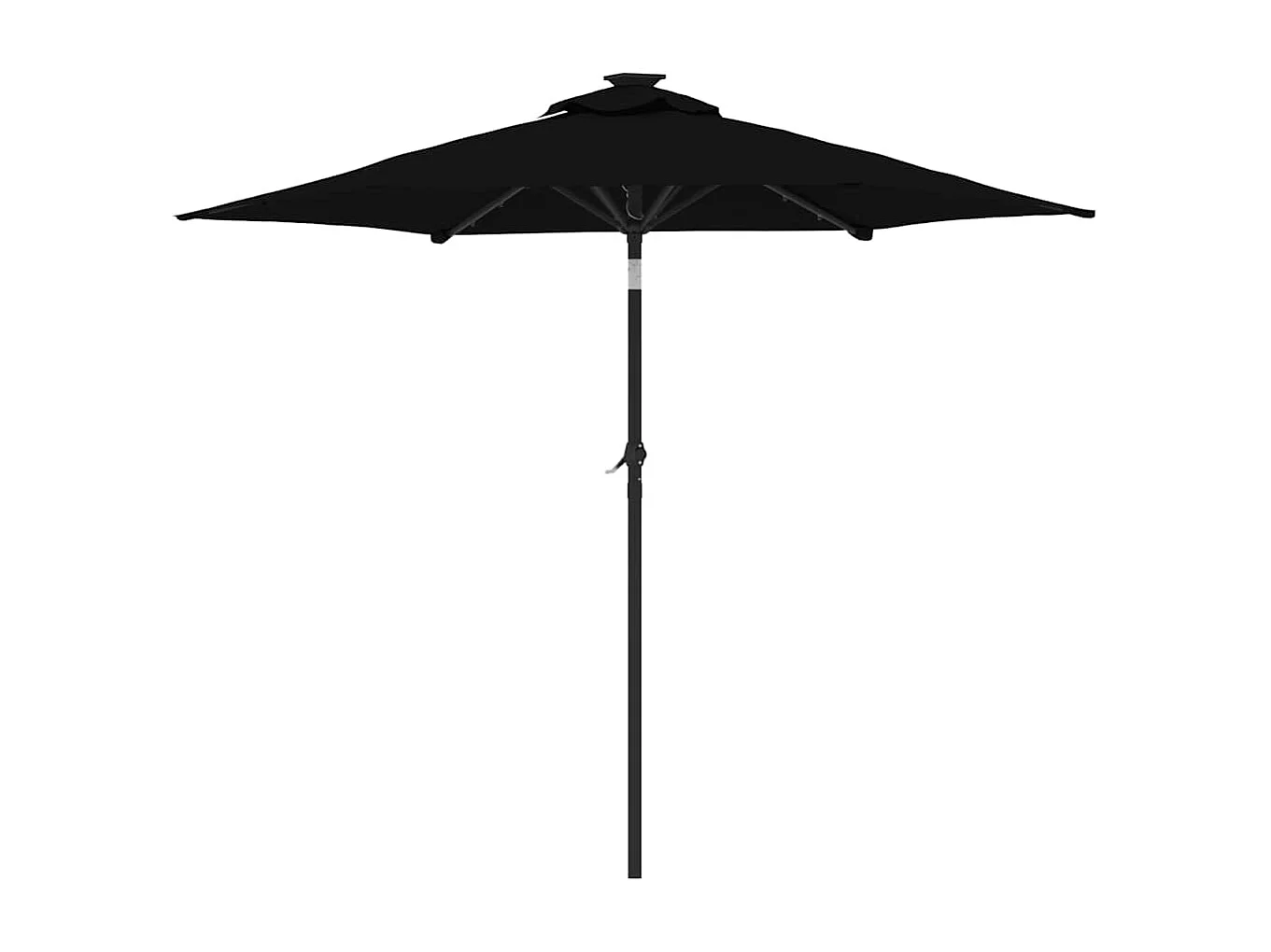 Parasol de jardin-Parasol d'extérieur avec LED mât en acier noir 225x225x212 cm
