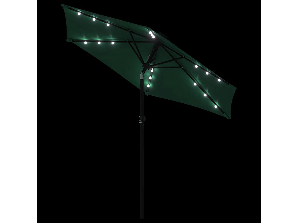 Parasol de jardin-Parasol d'extérieur avec mât en acier vert 225x225x212 cm