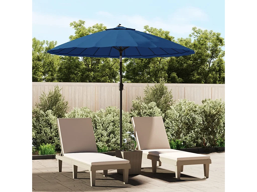 Parasol d'extérieur | Parasol de jardin avec mât en aluminium 500 cm bleu azuré