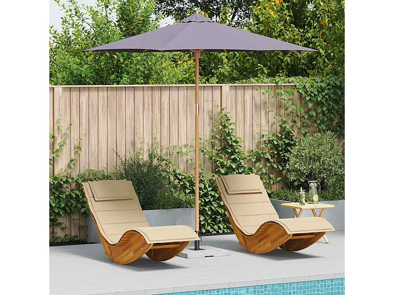 Parasol de jardin-Parasol d'extérieur Gris foncé 270 x 270 x 260 cm Bambou