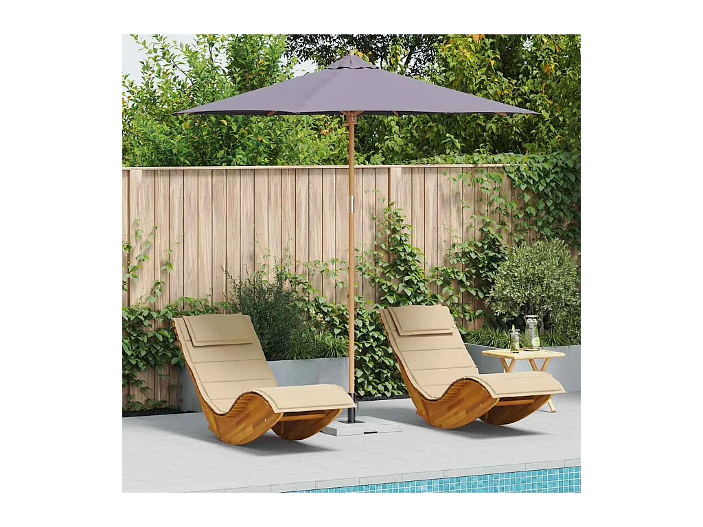 Parasol de jardin-Parasol d'extérieur Gris foncé 270 x 270 x 260 cm Bambou