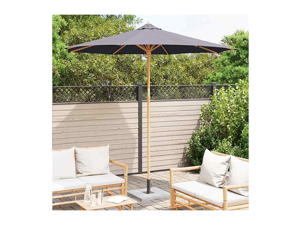 Parasol de jardin-Parasol d'extérieur Gris foncé 270 x 270 x 260 cm Bambou