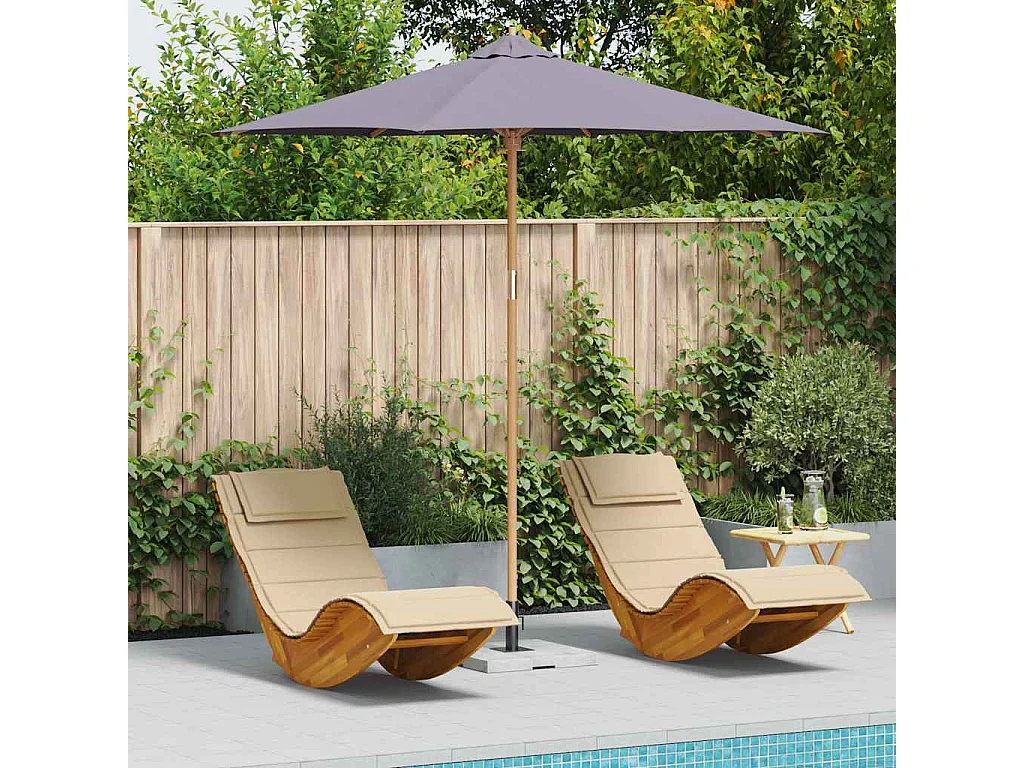 Parasol de jardin-Parasol d'extérieur Gris foncé 270 x 270 x 260 cm Bambou