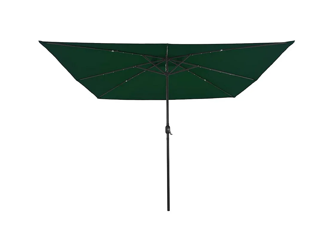 Parasol de jardin-Parasol d'extérieur Vert et Noir 295 x 295 x 245 cm