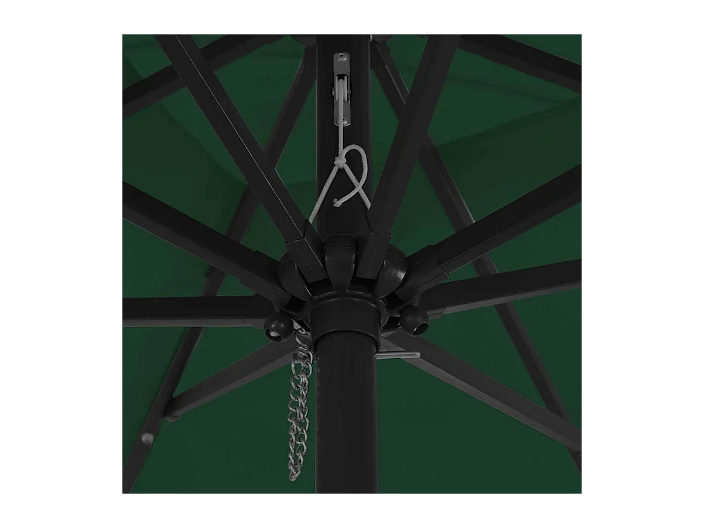 Parasol de jardin-Parasol d'extérieur Vert et Noir 295 x 295 x 245 cm