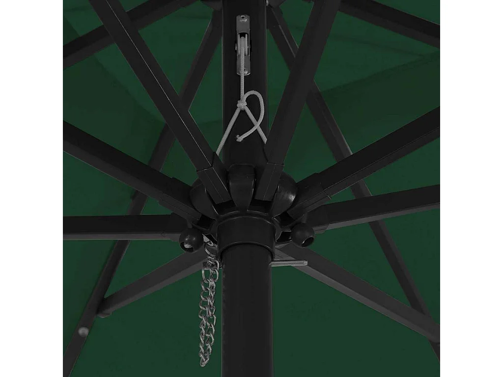 Parasol de jardin-Parasol d'extérieur Vert et Noir 295 x 295 x 245 cm