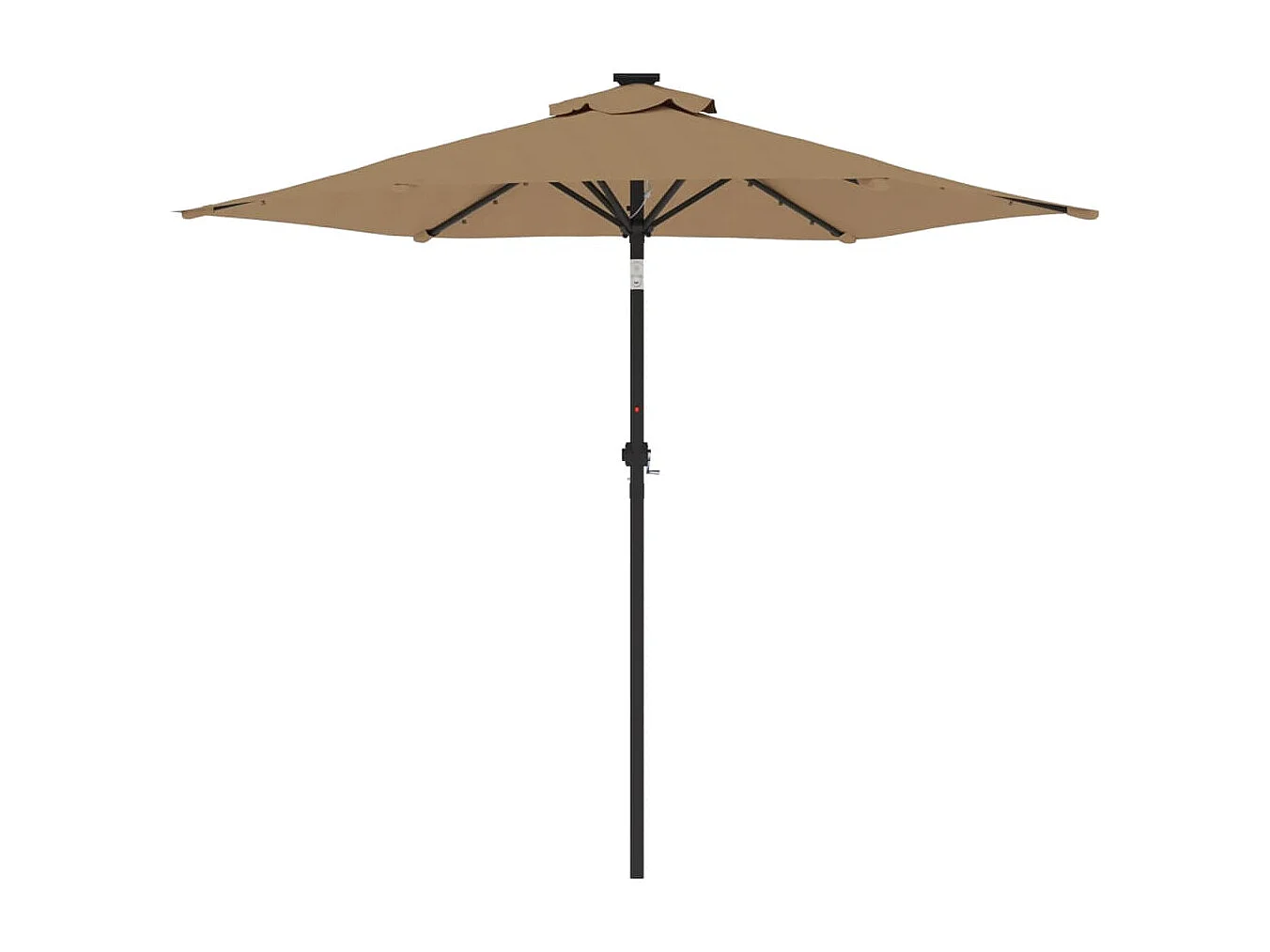 Parasol de jardin-Parasol d'extérieur avec LED mât en acier taupe 225x225x212 cm