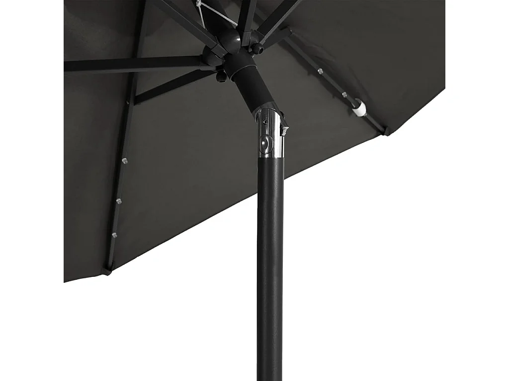 Parasol de jardin-Parasol d'extérieur LED et mât en acier anthracite 225x225x212 cm