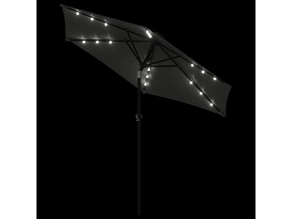 Parasol de jardin-Parasol d'extérieur LED et mât en acier anthracite 225x225x212 cm