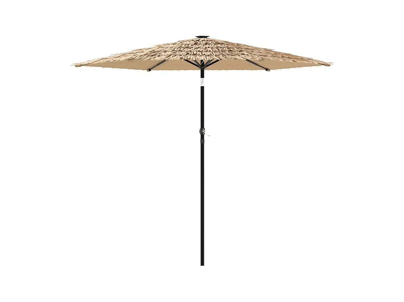 Parasol de jardin-Parasol d'extérieur avec LED et mât en acier marron 223x223x213cm