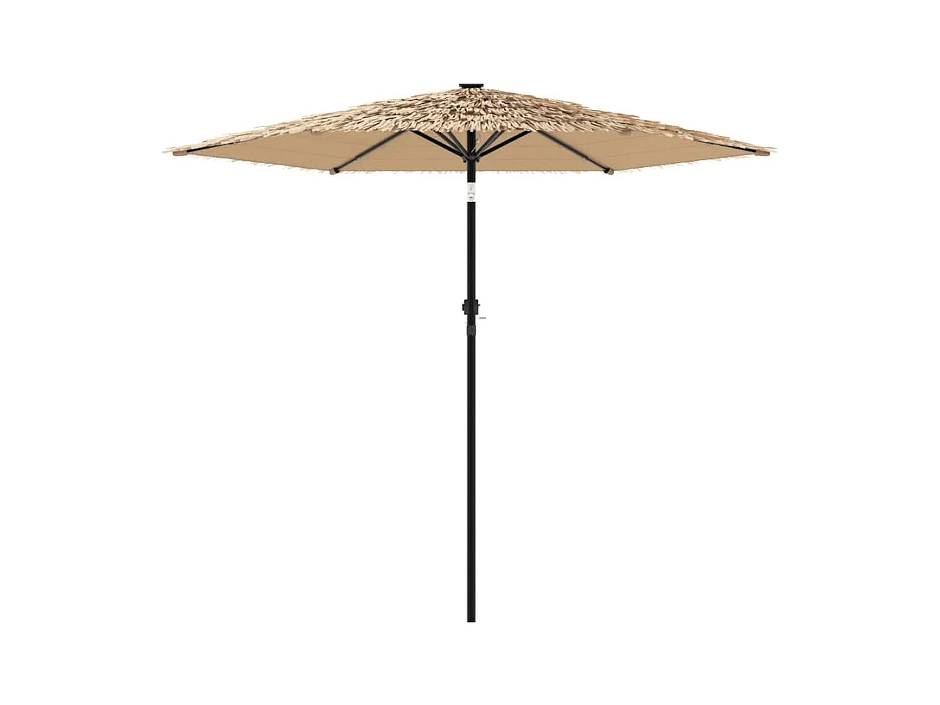 Parasol de jardin-Parasol d'extérieur avec LED et mât en acier marron 223x223x213cm