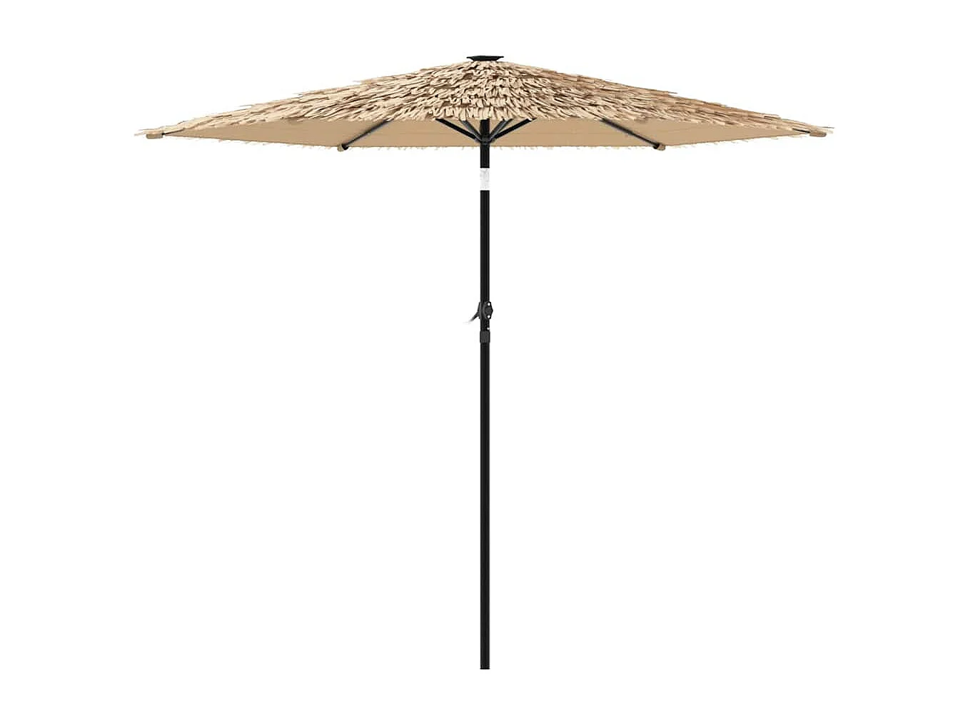 Parasol de jardin-Parasol d'extérieur avec LED et mât en acier marron 223x223x213cm