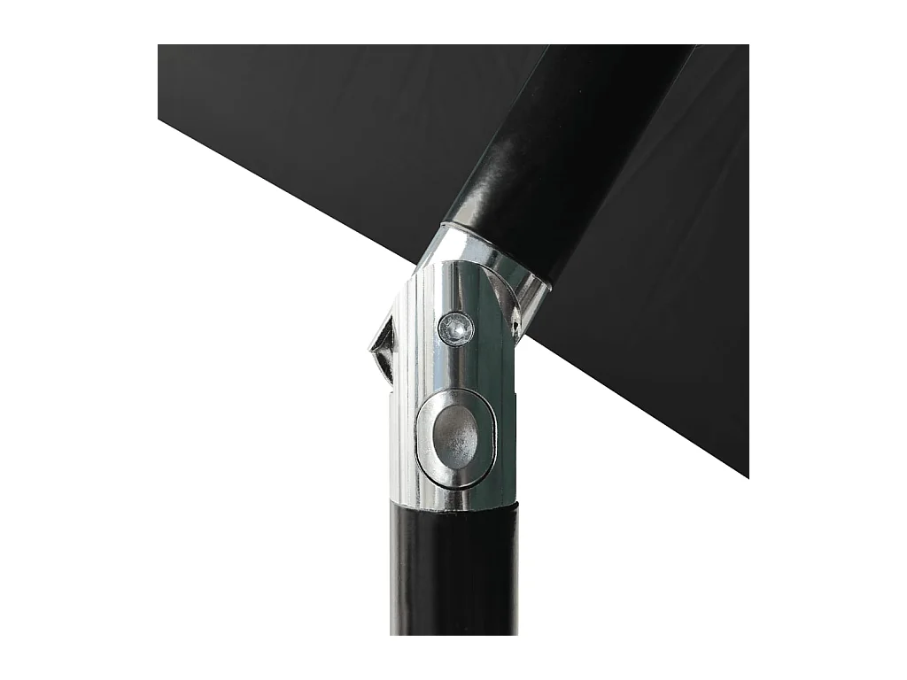 Parasol de jardin-Parasol d'extérieur avec LED et mât en acier noir 2x3 m