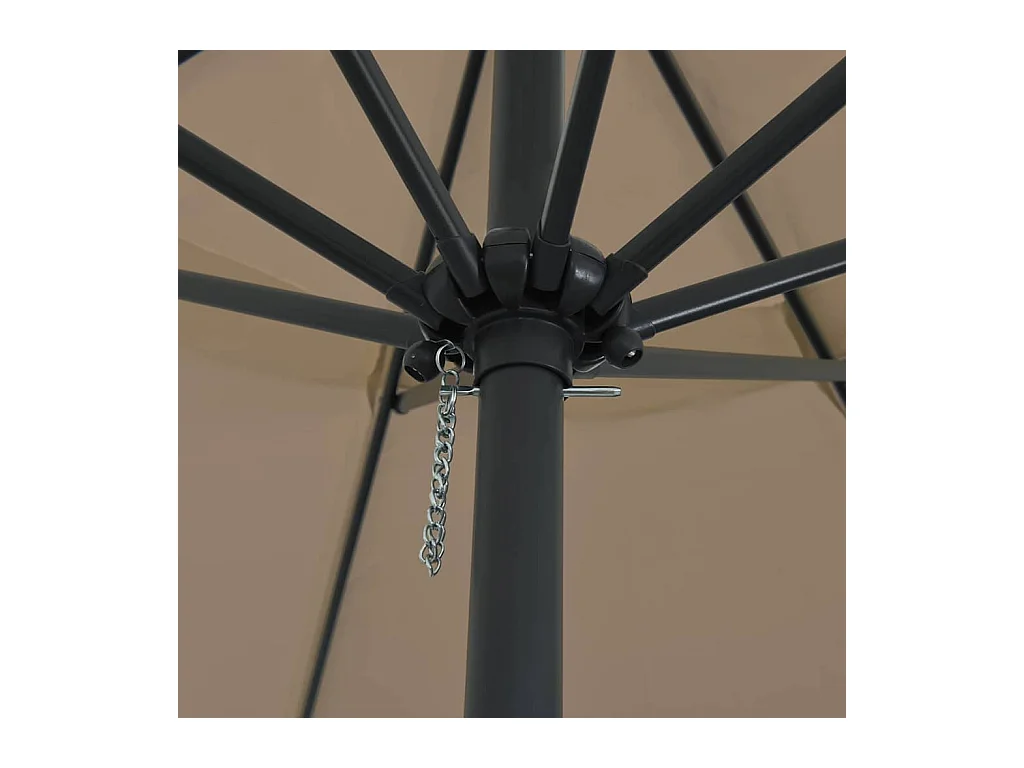 Parasol de jardin-Parasol d'extérieur Taupe et Noir 395 x 395 x 245 cm