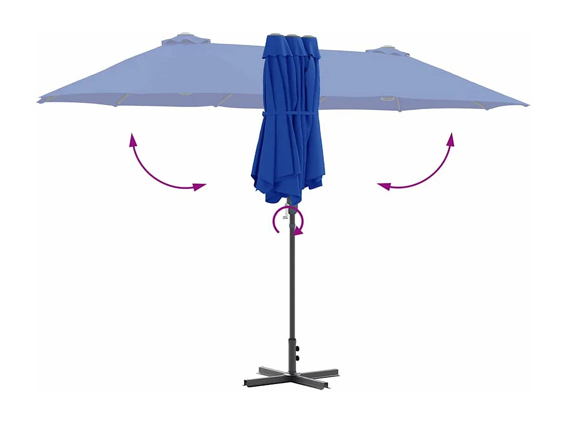 Parasol de jardin-Parasol d'extérieur Bleu 370 x 197 x 239 cm