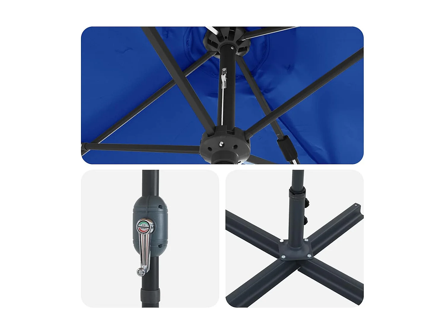 Parasol de jardin-Parasol d'extérieur Bleu 370 x 197 x 239 cm