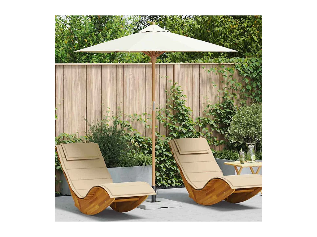Parasol de jardin-Parasol d'extérieur Blanc crème 217 x 217 x 230 cm Bambou