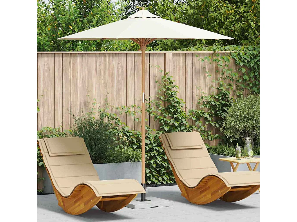 Parasol de jardin-Parasol d'extérieur Blanc crème 217 x 217 x 230 cm Bambou