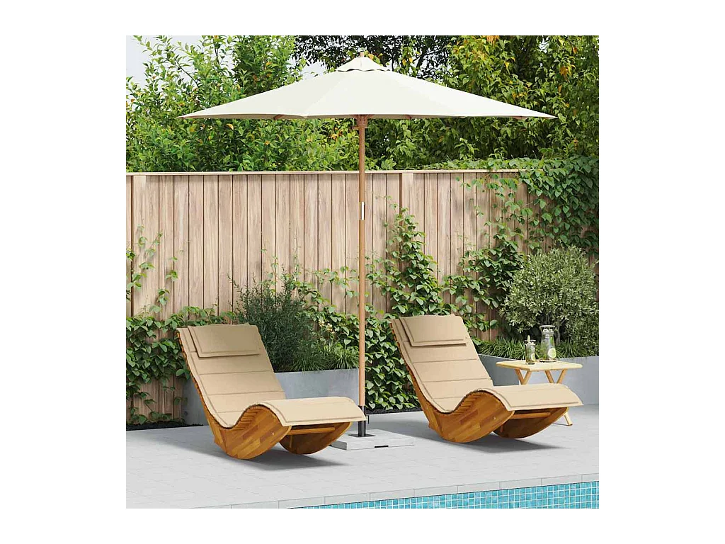 Parasol de jardin-Parasol d'extérieur Blanc crème 270 x 270 x 260 cm Bambou