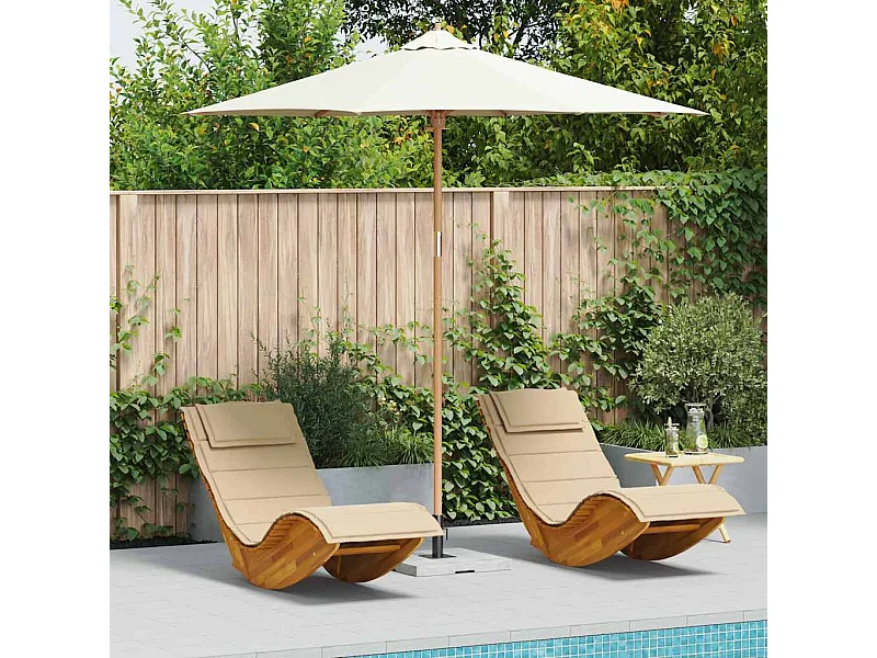 Parasol de jardin-Parasol d'extérieur Blanc crème 270 x 270 x 260 cm Bambou