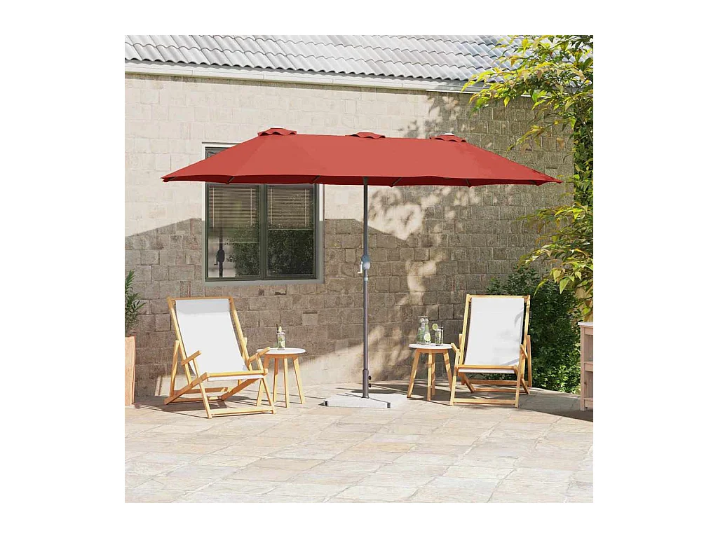 Parasol de jardin-Parasol d'extérieur Couleur terre cuite 370 x 197 x 239 cm