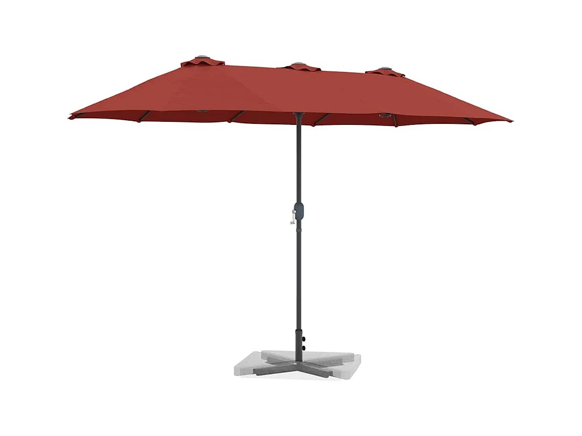 Parasol de jardin-Parasol d'extérieur Couleur terre cuite 370 x 197 x 239 cm