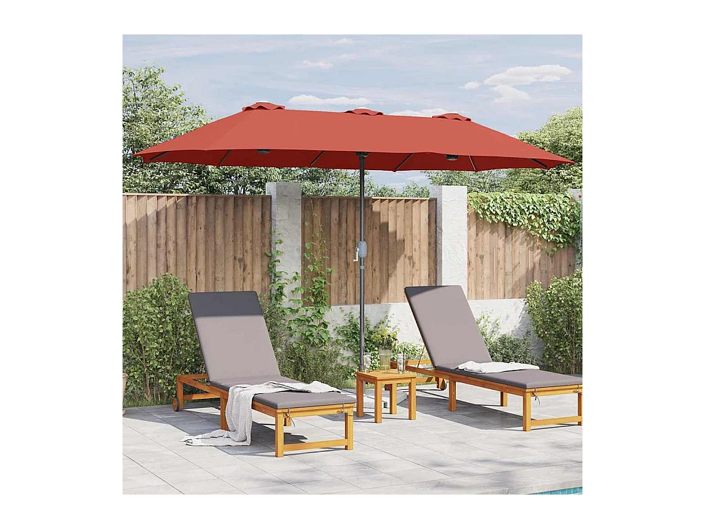 Parasol de jardin-Parasol d'extérieur Couleur terre cuite 370 x 197 x 239 cm