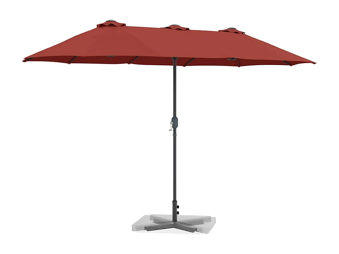 Parasol de jardin-Parasol d'extérieur Couleur terre cuite 370 x 197 x 239 cm