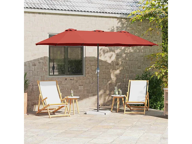 Parasol de jardin-Parasol d'extérieur Couleur terre cuite 370 x 197 x 239 cm