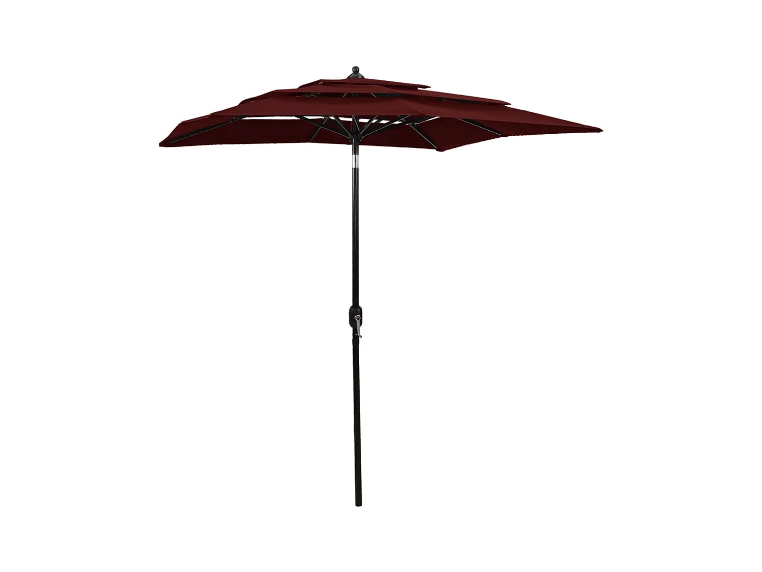 Parasol de jardin-Parasol à 3 niveaux  mât en aluminium rouge bordeaux