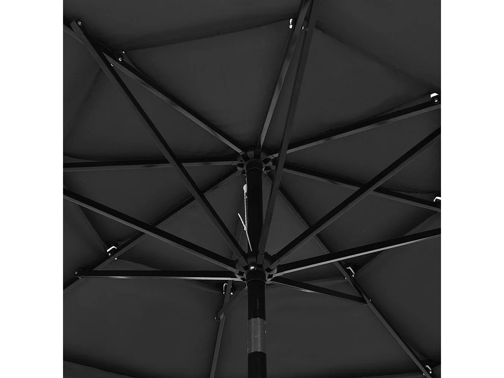 Parasol de jardin-Parasol à 3 niveaux  avec mât en aluminium anthracite